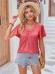 Double Take Ruched V-Neck Short Sleeve T-Shirt Trandify deal