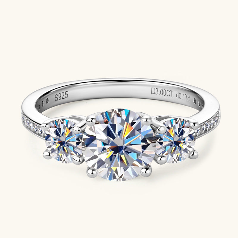 3 Carat Moissanite 925 Sterling Silver Ring Trandify Deal