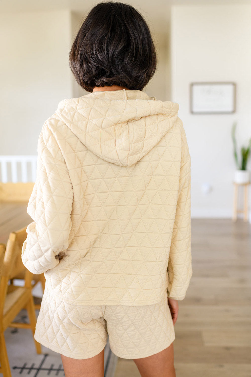 Drawstring Quilted Hooded Top and Shorts Set Trandify Deal