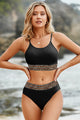 Leopard Trim Scoop Neck Bikini Set Trandify deal