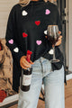 Valentine’s Day Heart Patched Turtleneck Long Sleeve Top Trandify Deal