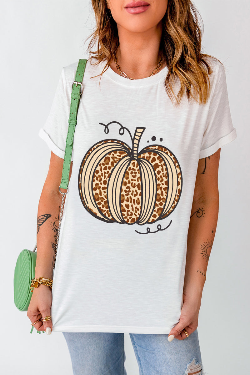 Pumpkin Round Neck Short Sleeve T-Shirt - Trandify Deal