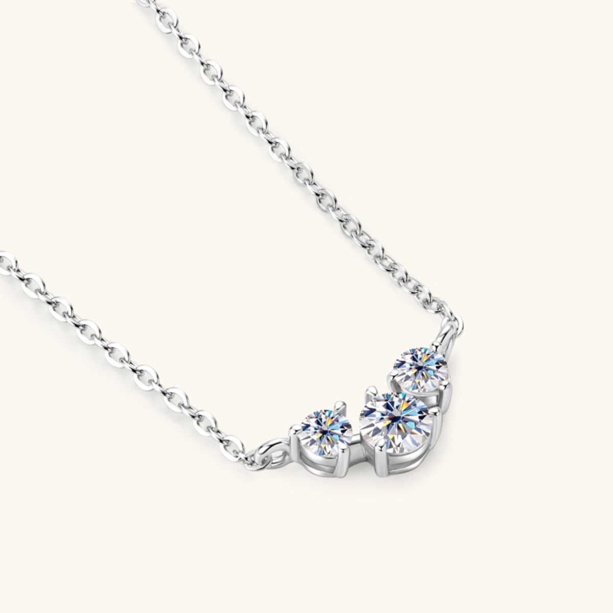 925 Sterling Silver Inlaid Moissanite Necklace Trandify Deal