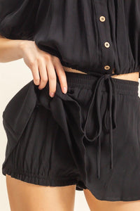 Women's drawstring top and skort set for summer – casual & athletic outfit – Trandifydeal USA