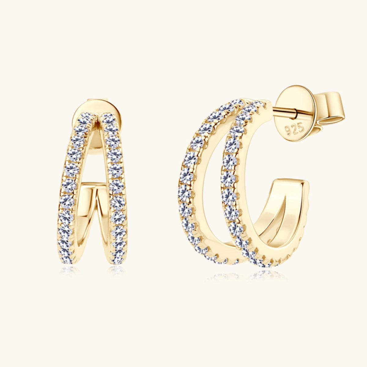 Moissanite 925 Sterling Silver C-Hoop Earrings Trandify Deal