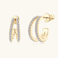 Moissanite 925 Sterling Silver C-Hoop Earrings Trandify Deal