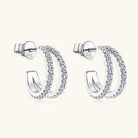 Moissanite 925 Sterling Silver C-Hoop Earrings Trandify Deal