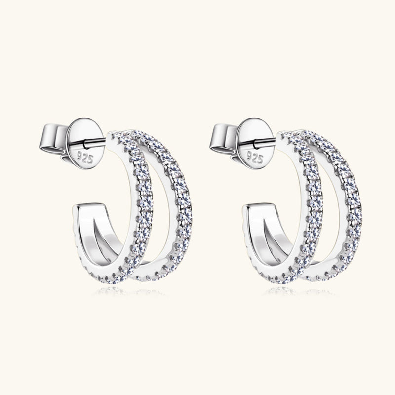 Moissanite 925 Sterling Silver C-Hoop Earrings Trandify Deal