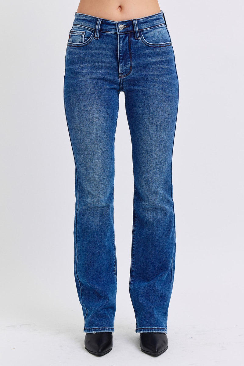Judy Blue Full Size Run Mid-Rise Bootcut Jeans with Thermal Lining - Trandify Deal