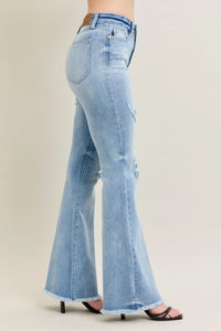 Judy Blue High Waist Flare Jeans with shield pockets