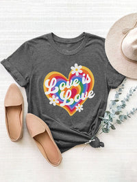 Graphic Round Neck Short Sleeve T-Shirt Trandify deal