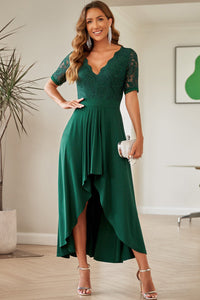 Lace Cutout V-Neck Short Sleeve Dress Trandify Deal