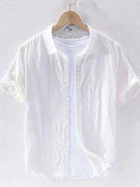 Breathable Plus Size Men’s Shirt – Lightweight Short Sleeve Button-Up – Office & Vacation Style