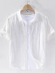 Breathable Plus Size Men’s Shirt – Lightweight Short Sleeve Button-Up – Office & Vacation Style