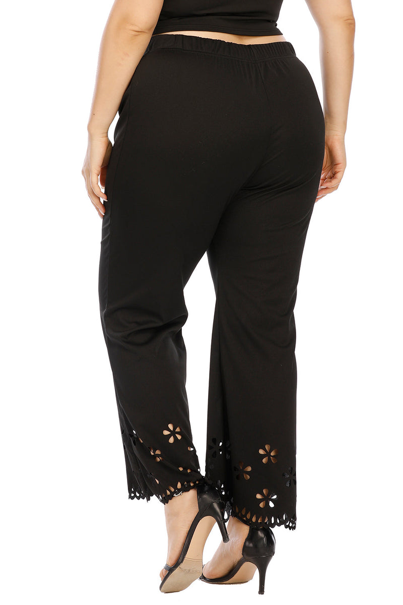 Plus Size Openwork Detail Pants Trandify deal