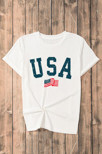 USA Round Neck Short Sleeve T-Shirt - Trandify Deal