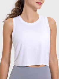 Millennia Drawstring Cutout Round Neck Active Tank Trandify deal