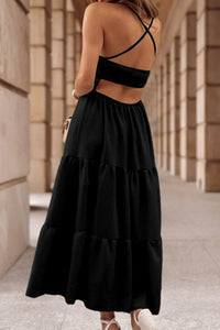 Tiered Crisscross Spaghetti Strap Dress Trandify deal