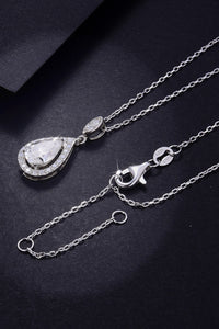 1.5 Carat Moissanite 925 Sterling Silver Teardrop Necklace Trandify deal