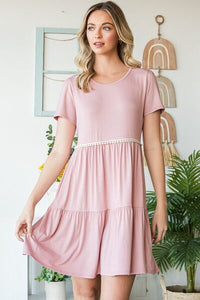 Boho Plus Size Tiered Mini Dress with Lace Trim – USA Women’s Fashion