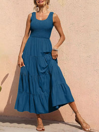 Tiered Smocked Wide Strap Dress Trandify Deal
