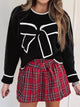 Holiday Bow Sweater | Women's Cropped Christmas Top