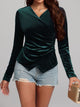 Ruched Surplice Long Sleeve Top Trandify Deal
