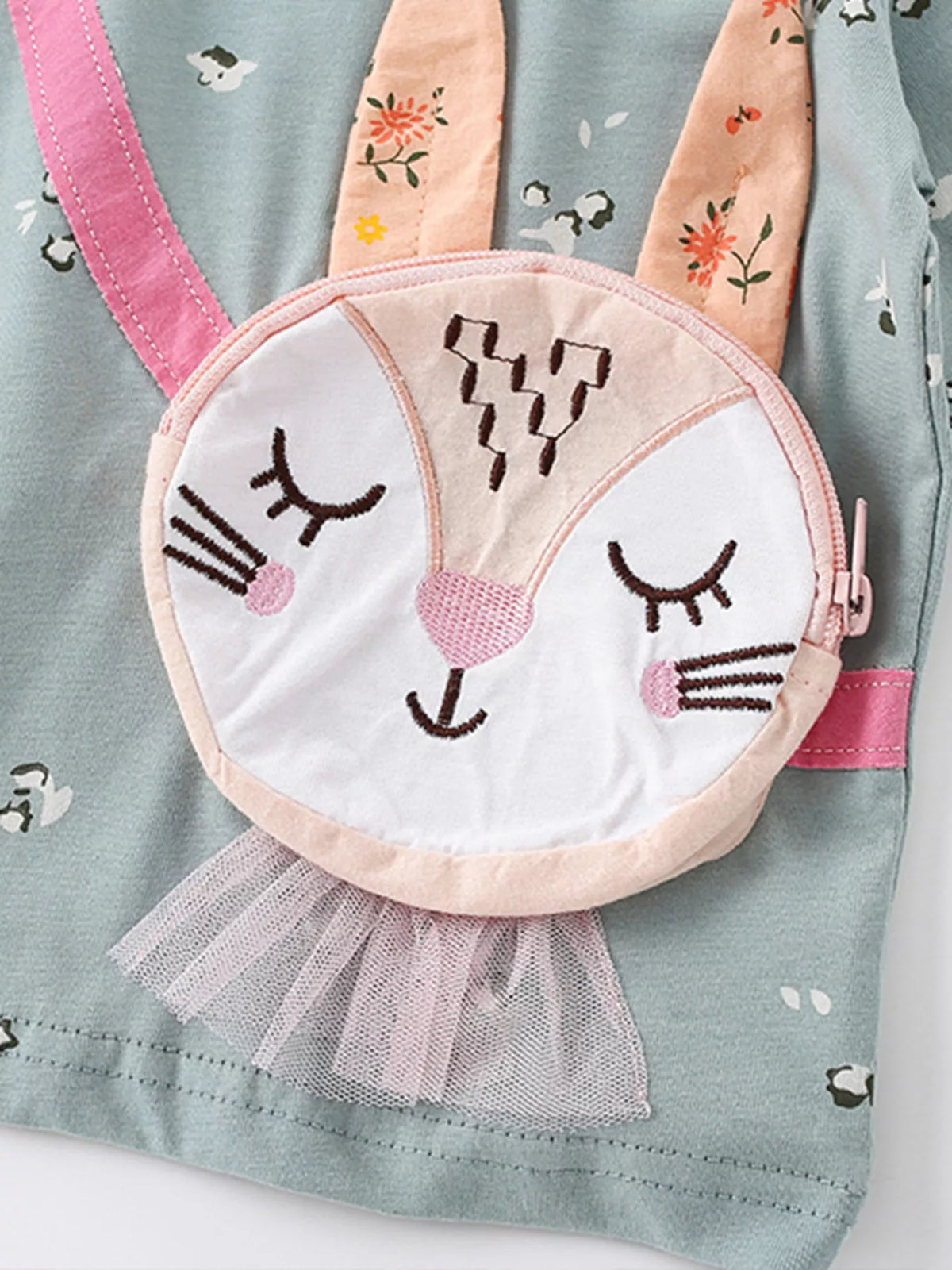 Kids Bunny T-Shirt | Cute Applique Long Sleeve Tee