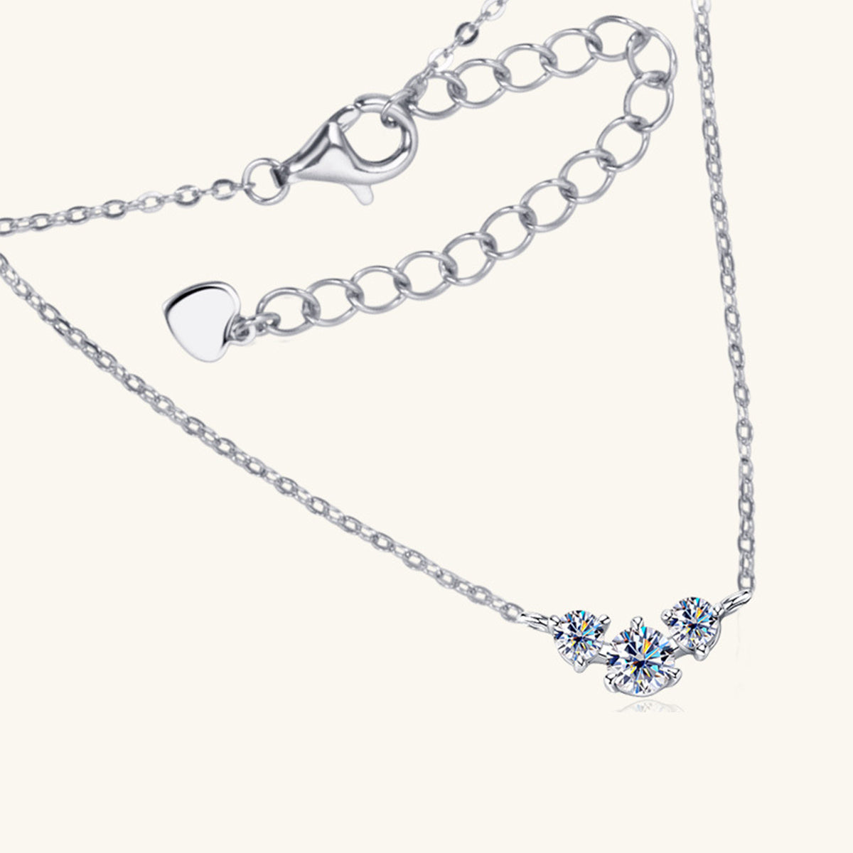 925 Sterling Silver Inlaid Moissanite Necklace Trandify Deal