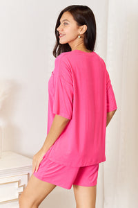 Basic Bae Full Size Soft Rayon Half Sleeve Top and Shorts Set Trandify Deal