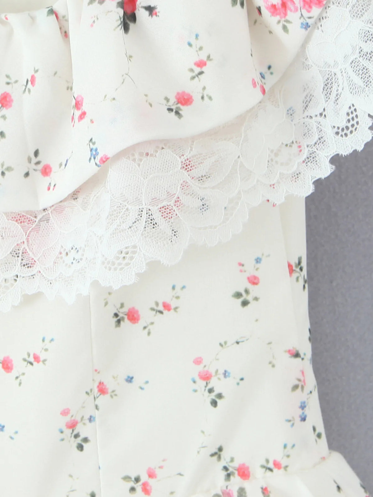 Women's Off-Shoulder Floral Lace Mini Dress – Boho Summer Party Dress