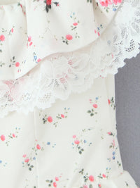 Women's Off-Shoulder Floral Lace Mini Dress – Boho Summer Party Dress