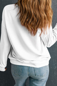 Valentine’s Day Heart Round Neck Long Sleeve Sweatshirt Trandify Deal