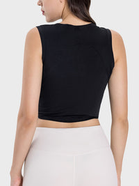 Millennia Drawstring Ruched Wide Strap Active Tank Trandify deal