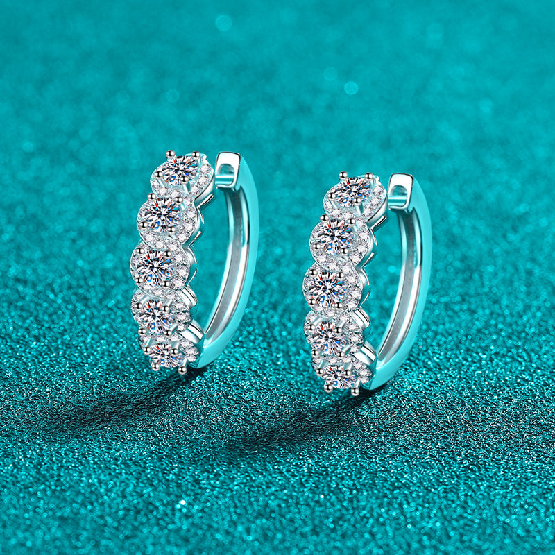1 Carat Moissanite Zircon 925 Sterling Silver Huggie Earrings Trandify Deal