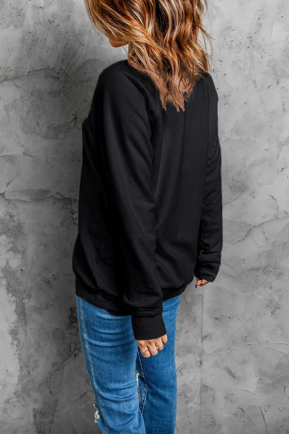 Ghost Round Neck Long Sleeve Sweatshirt Trandify Deal