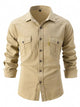 Men’s Plus Size Long Sleeve Button-Up Shirt – Classic Fit for Office & Casual Wear