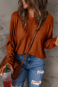 Double Take Full Size Round Neck Long Sleeve T-Shirt Trandify Deal