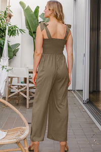 ODDI Full Size Bodice Smocked Sleeveless Jumpsuit Trandify deal