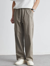 Men’s casual wide leg lounge pants with drawstring waist – relaxed-fit joggers for comfort