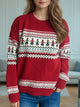 Contrast Round Neck Dropped Shoulder Sweater Trandify Deal
