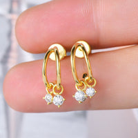 925 Sterling Silver Moissanite C-Hoop Earrings Trandify deal