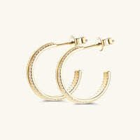 925 Sterling Silver Inlaid Moissanite C-Hoop Earrings Trandify Deal