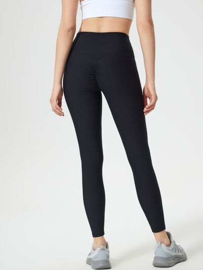 Women's High Waist Yoga Leggings – Black Tummy Control Workout Pants for Running & Gym – Plus Size Activewear – Trandifydeal