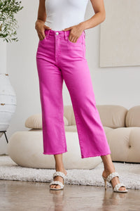 RFM Full Size Tummy Control High Waist Raw Hem Jeans Trandify deal