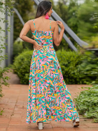 Twisted Printed V-Neck Cami Dress Trandify deal