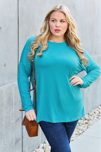 Basic Bae Full Size Round Neck Dropped Shoulder T-Shirt Trandify Deal