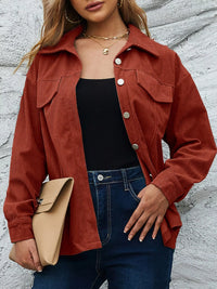 Women's Corduroy Shacket - Pocketed Overshirt
