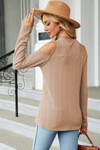 Round Neck Cold Shoulder T-Shirt Trandify deal