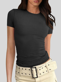Round Neck Short Sleeve T-Shirt Trandify deal